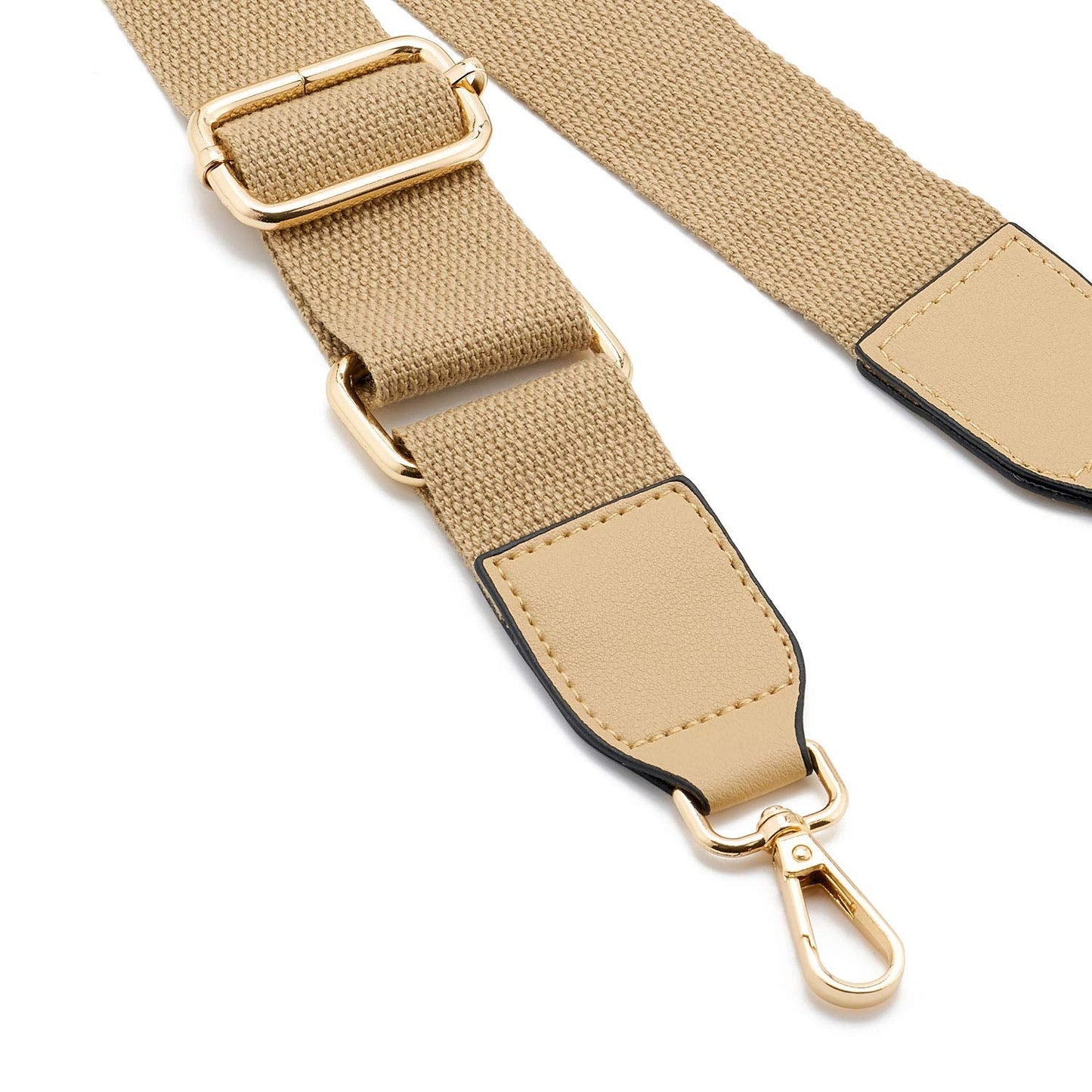 DEVPSISR Wide Shoulder Purse Strap Replacement Adjustable Belt Canvas Bag Crossbody Handbag (Leather Buckle-Light Coffee)