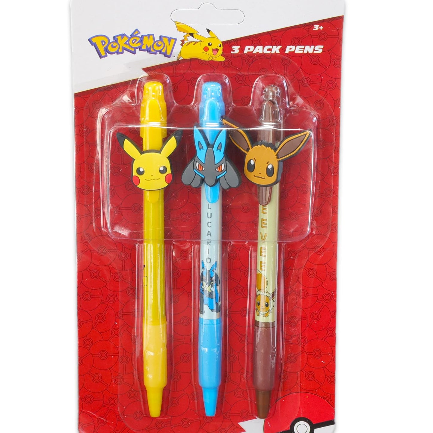 Nintendo Pokémon Pen Set – 6-Pack Ballpoint Pens with Pikachu, Eevee & Lucario + Stickers & More | Pokemon Party Favors & School Supplies Bundle for Kids