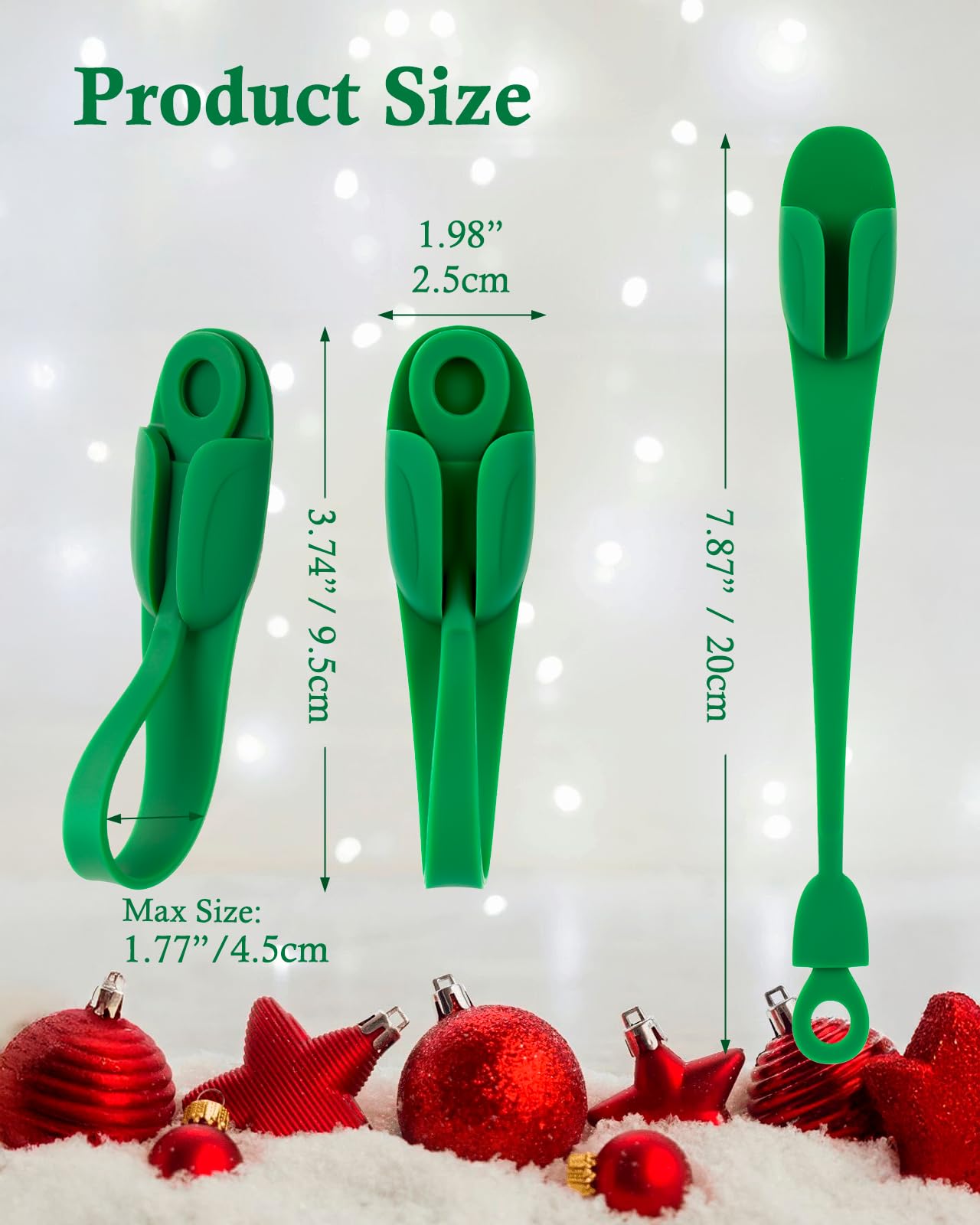 Duseu 20 Pcs Christmas Garland Ties, Garland Hangers for Mantle, Fireplace Stocking and Wreath Hanger Hooks Silicone Adhesive Straps Holder for Door Frame