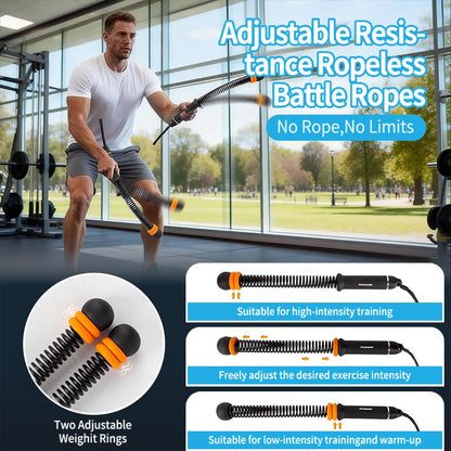 Ropeless Battle Rope – Portable No-Anchor Training Rope for Home Gym & Outdoor Workouts