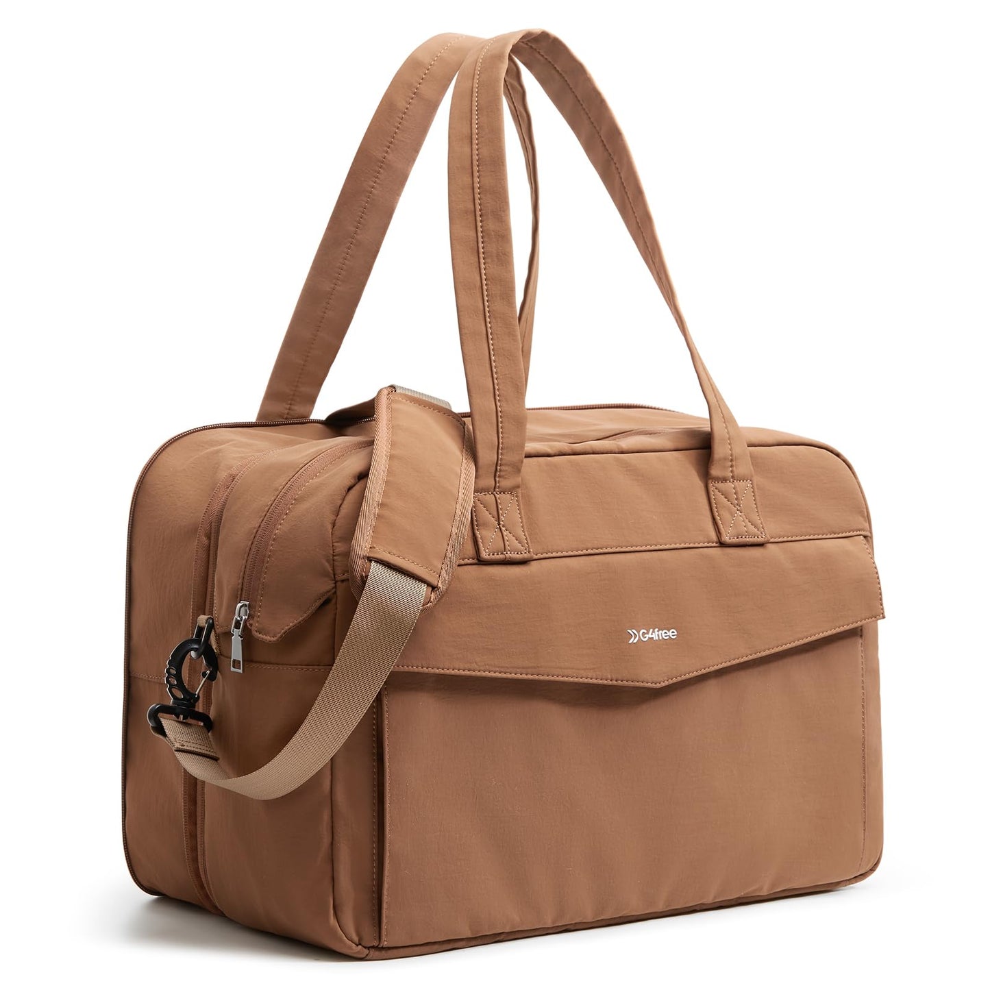 G4Free Expandable Duffle Bag for Travel, Carry On Bag TSA Airline Approved, Work Tote Duffel Bags for Men Women (Brown)