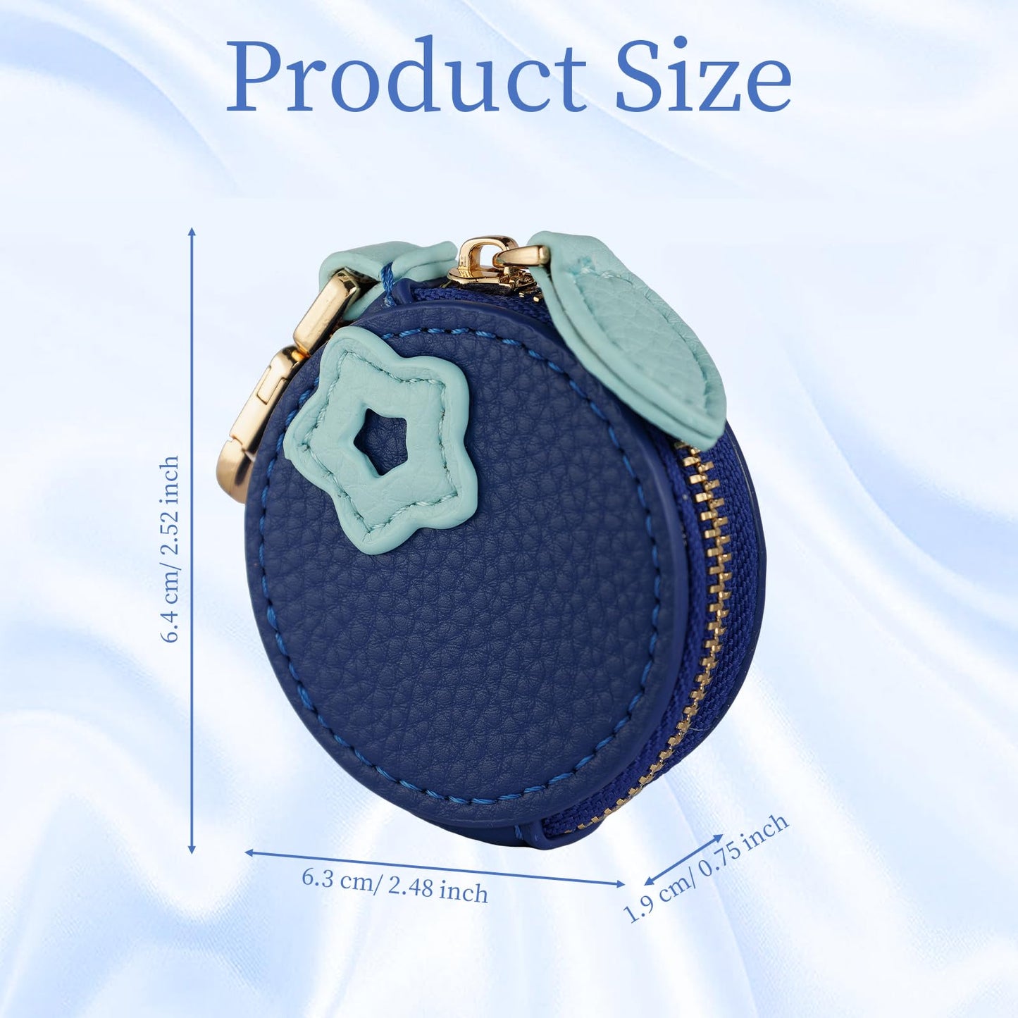 Giltnio Fruit Coin Purse Bag Charm Keychain, Mini Blueberry Charm Kawaii Leather Coin Purse Pouch Holder for Airtag Handbag Tote Wallet