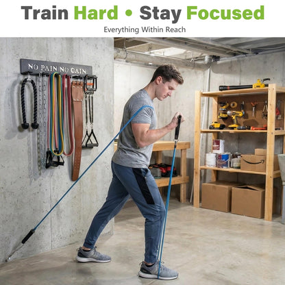 WIPHANY Home Gym Accessories Organization Storage Rack Equipment For Home 8 Hook Wall Hanger Display Gear Barbells Resistance Bands Jump Ropes Lifting Belt Hanger Accessories Hardware Included