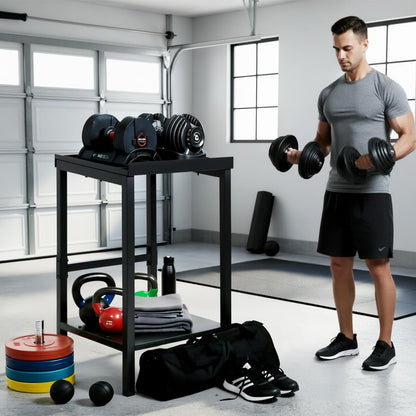 OGODU Heavy Duty Stationary Dumbbell Stand – 600-800 lbs Capacity, 2-Tier/3-Tier Extra Large Storage Rack, Fits Most Adjustable Dumbbells and Kettlebells, Anti-Tip Safety Base, Non-Slip Floor Pads, Heavy Duty Construction for Home Gym, Garage, Commercial