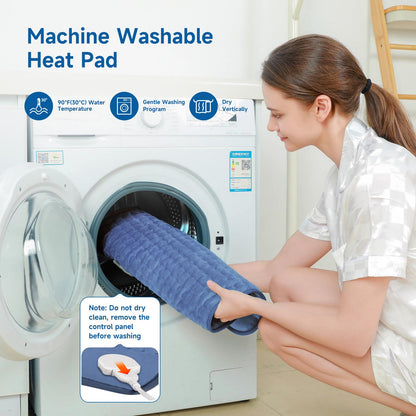 Heating Pad for Back, Large Heating Pads for Body Muscle Pain Cramps Relief, 6 Heat Settings Machine Washable Electric Heating Pad, Birthday Christmas Gifts for Women Mom