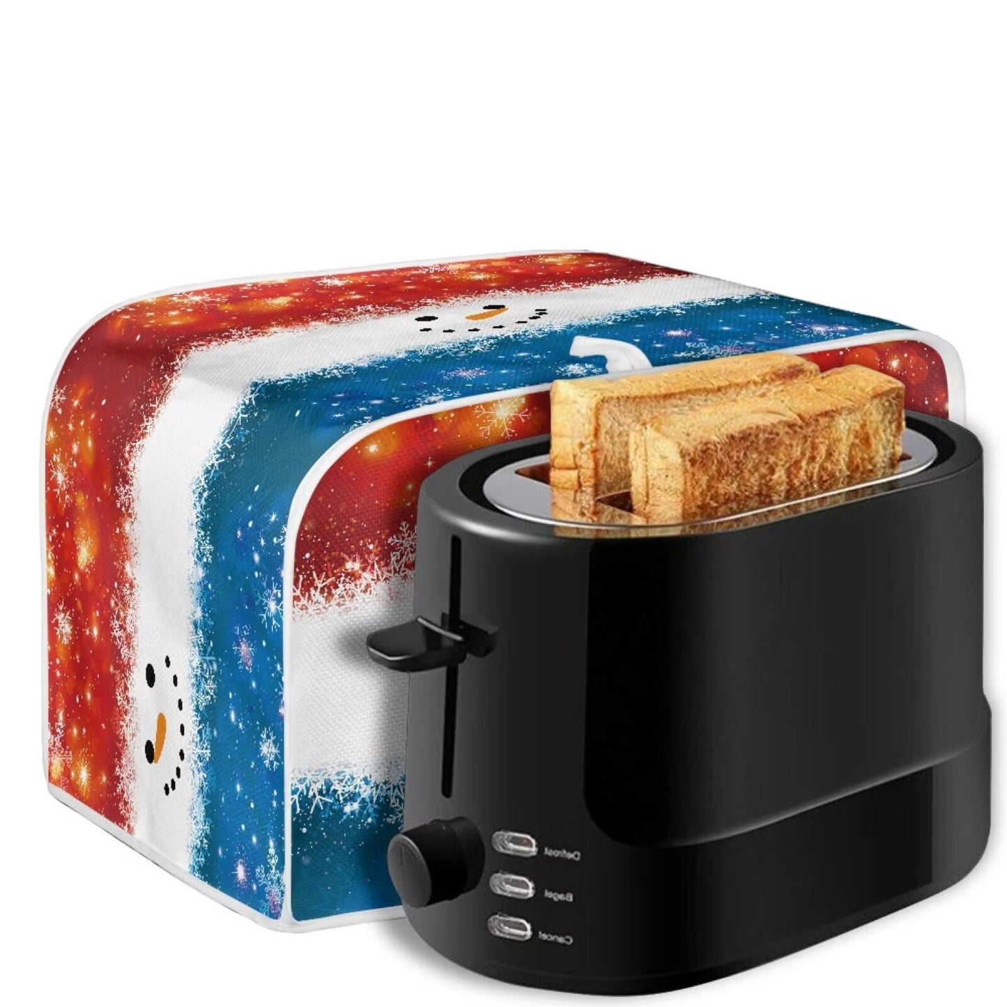 ASQVTIFE Christmas Snowman Toaster Dust Cover 4 Slice Christmas Decorations for Kitchen Cute Snowman Slice Toaster Cover Fits for Most Standard 4 Slice Toasters Gift for Mom Wife Friends