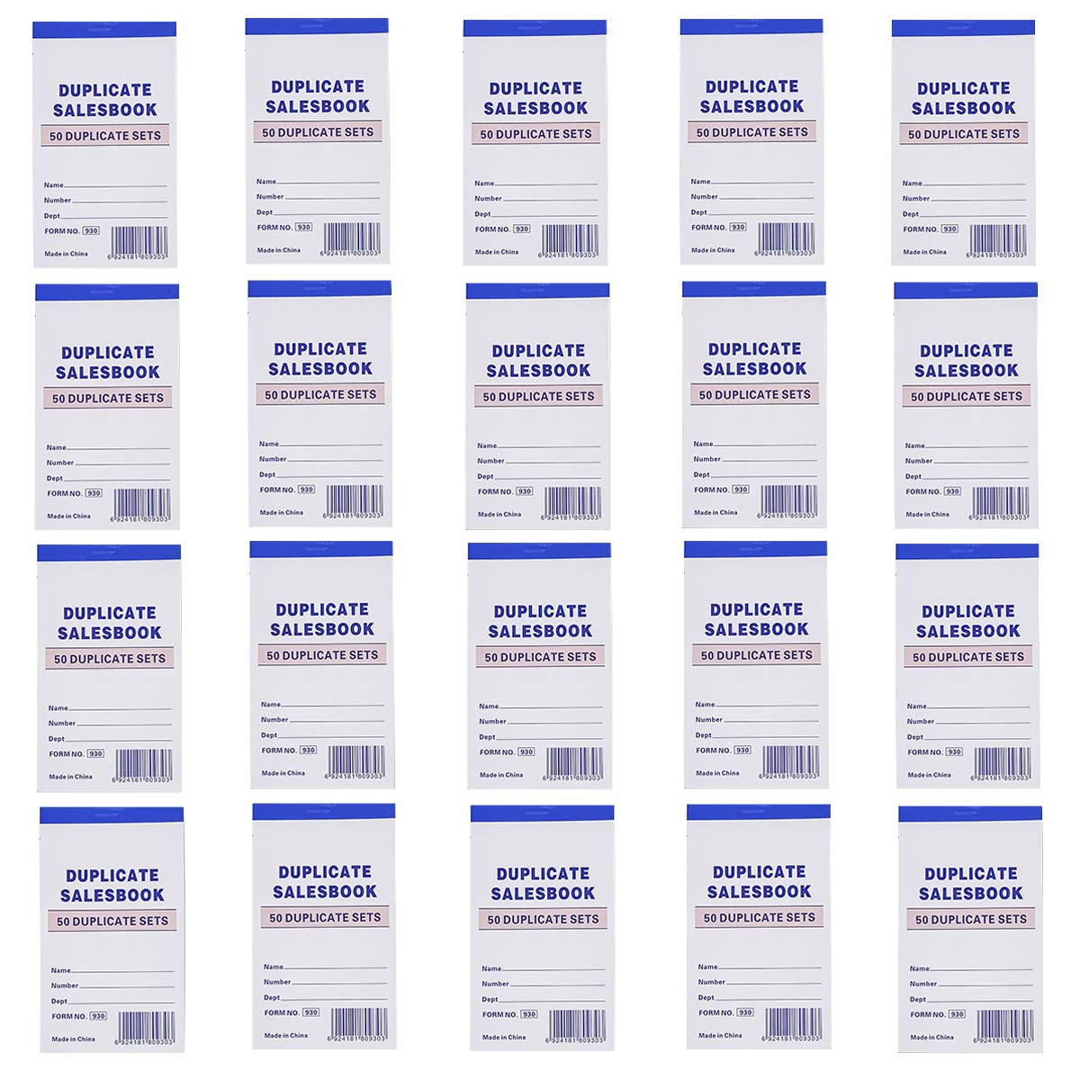 FactorDuty 20 Pack Lot Sales Book Order Receipt Invoice Carbonless Copy 50 Sets 3.5" X 5.5"