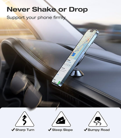 VICSEED 2025 Upgrade for MagSafe Car Mount, [Military-Grade] [High & Low Temp Resistance] Magnetic Phone Holder for Car Dashboard 360 Rotatable Car Phone Holder Mount for iPhone 17 Pro Max 16 15 14 13