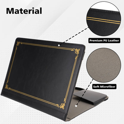 TYTX Compatible with MacBook Pro Case 13 Inch, PU Leather MacBook Case fits for Model M2, 2024, 2023, 2022-2016 A2338 M1 A2251 A2289 A2159 A1989 A1708 A1706, Laptop Cover with Pen Holder, Black
