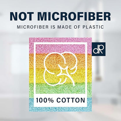 DecorRack 20 Pack 100% Cotton Wash Cloth, Luxurious Soft, 12 x 12 inch Ultra