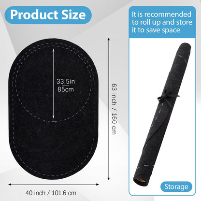 Drydiet 63 x 40 Inch Cold Plunge Tub Floor Mat Waterproof Ice Bath Tub Mat Indoor Outdoor Anti-Slip Protector Pad for Round Oval Rubber Pad for Underneath of Ice Baths Accessories