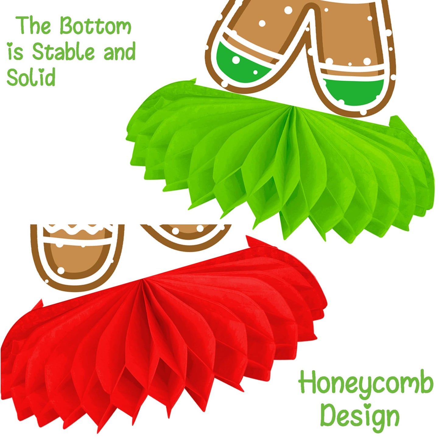 Christmas Honeycomb Centerpieces 12Pcs Gingerbread Man Party Table Centerpieces Gingerbread Party Decorations Merry Xams Snowflake Centerpieces for Winter Holiday Favor Supplies