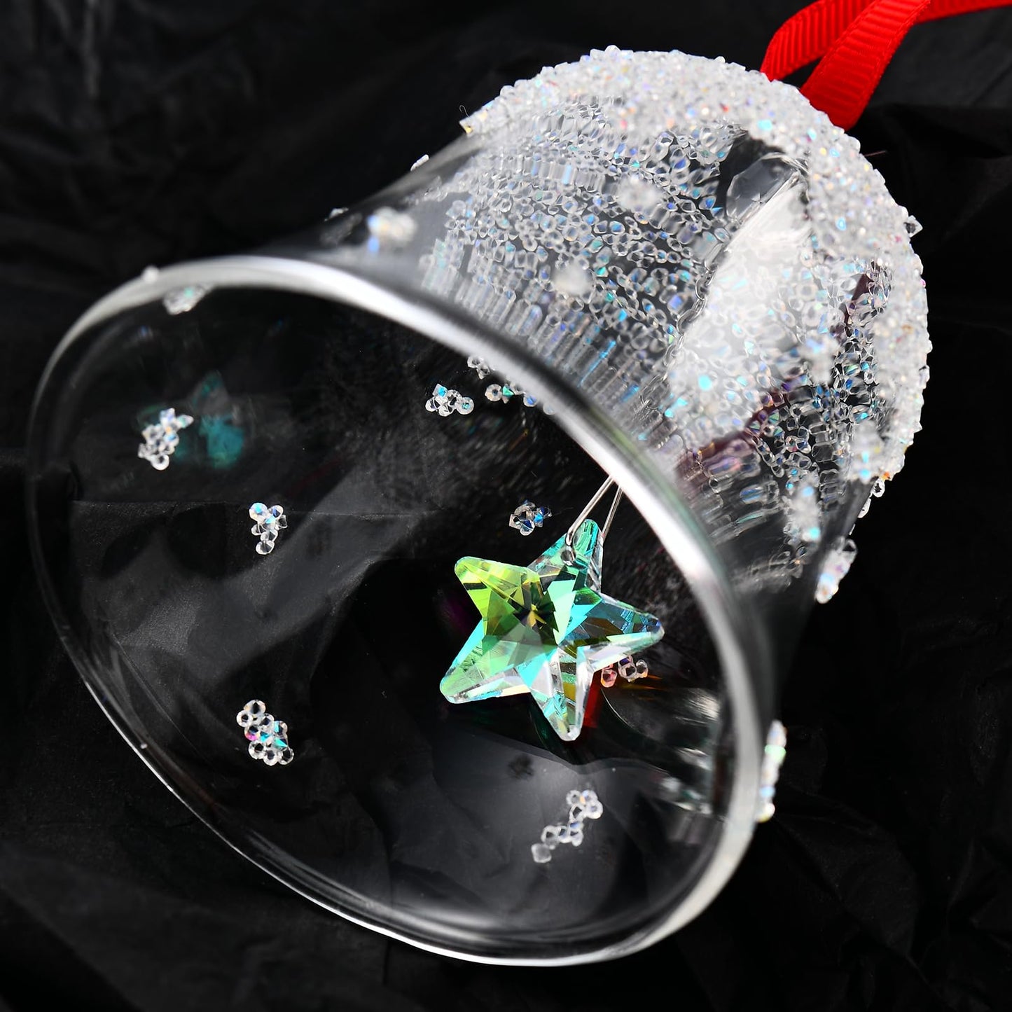 2025 Christmas Bell Ornaments, Annual Edition Bell Ornament,Christmas Tree Crystal Bell Ornament Wedding Anniversary Decoration