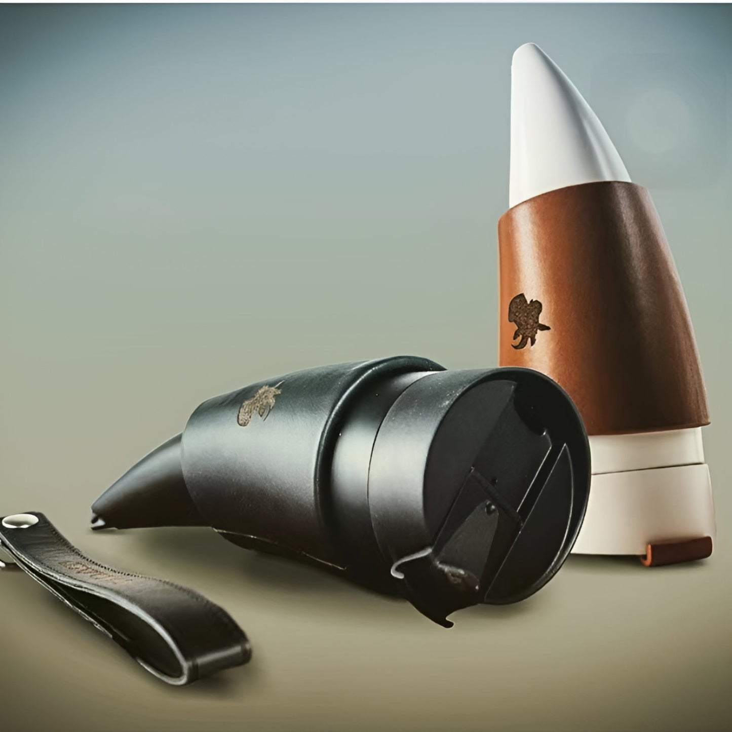 wdcfxy Creative Goat Horns Coffee Mug 230ml (12 Oz) - Leak Proof Stainless Steel Thermal Tumbler with Viking Design, Rope Handle & Lid - Unique Horn Shaped Travel Mug for Coffee Lovers Creating
