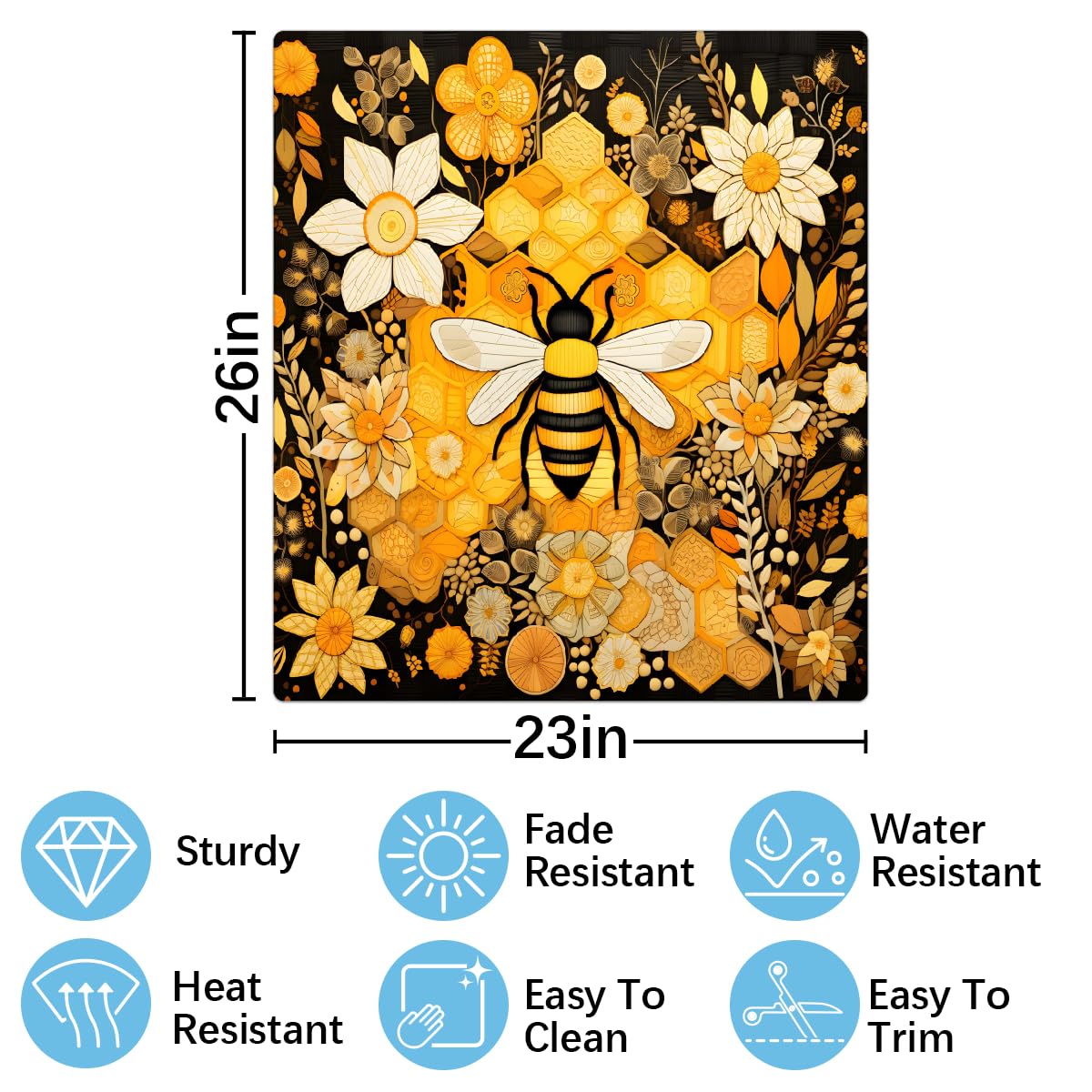 YPPAHHHH Dishwasher Magnet Cover Animal Bee Honeycomb Beehive Floral Decorative Magnetic Dishwasher Door Cover Panel for Kitchen Home Decor Refrigerator Decals Washing Machine stickers 23"x26"