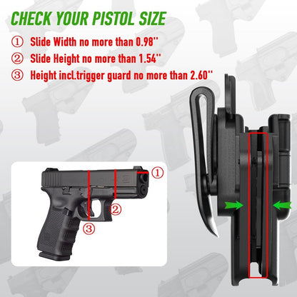 Sig P365 X Macro Holster, Universal Holster for Hellcat Pro/Ruger 57 / Sccy CPX Gen3 / Taurus GX4 / Springfield Hellcat Pro/Glock 17 19 19X 43 44 45 48, Adjustable Rentention Level Ⅱ Gun Holsters