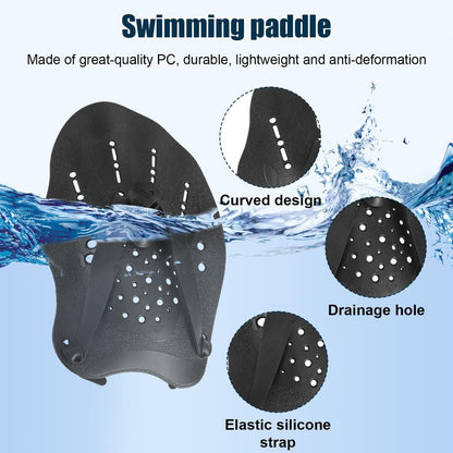 2pcs Swim Paddles Hand, Hand Paddles for Lap Swimming Training Equipment with Adjustable Straps Swim Gear for Women Men Children Improves Speed and Form