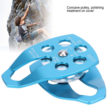 lvifloae Outdoor Mountaineering Climbing Large Sideplate Single Sheave Aluminum Rope Pulley Single Sheave