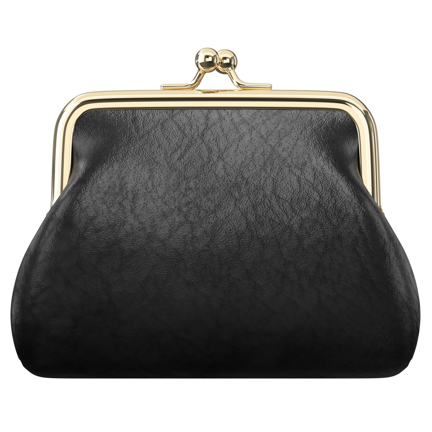 Coin Purse, Small PU Leather Change Purse, Coin Wallet with Clasp, Car Change Holder Pouch for Woman Men Kids Girls, Black