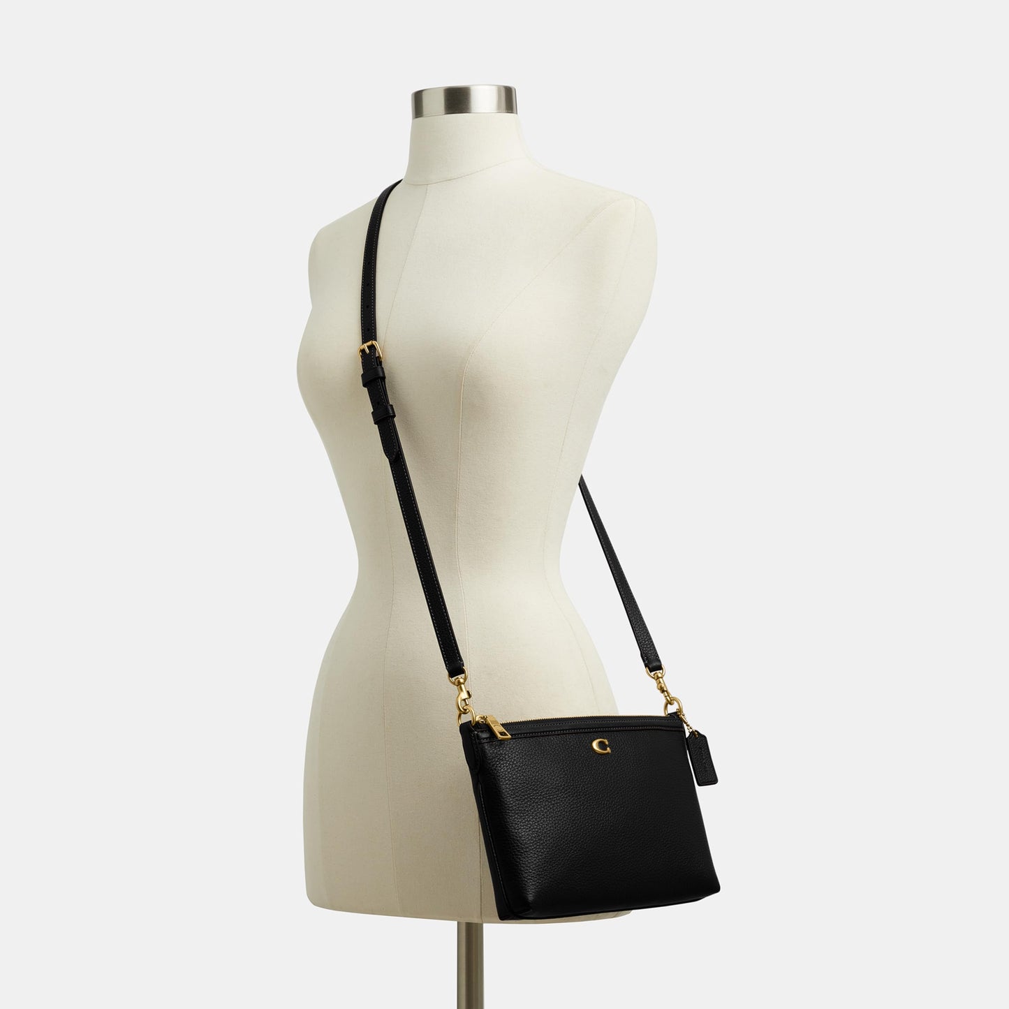 Coach Women's Legacy Zip Top Crossbody Bag, Black, One Size