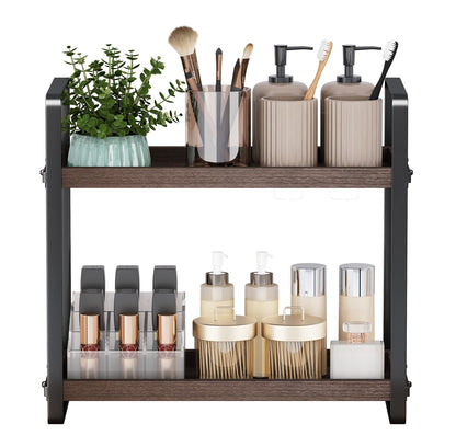 Bathroom Counter Organizer,Bathroom Countertop Organizer,Counter Shelf,Countertop Storage,Organization and Storage,Makeup Shelf,Sink Caddy(Brown 3 Tier)