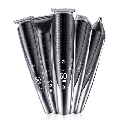 Hatteker Mens Beard Trimmer Grooming kit Hair Trimmer Mustache Trimmer Body Groomer for Nose Ear Facial Hair Cordless Waterproof 5 in 1