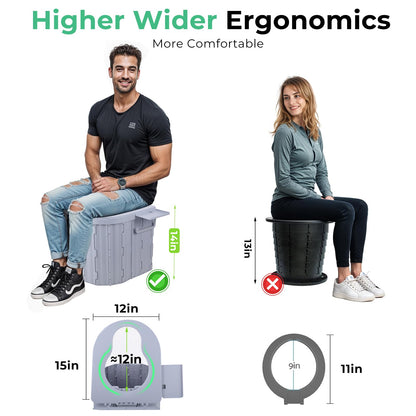 Sckee Camping Toilet, Portable Toilet for Adults, Portable Travel Folding Toilet with Lid and Paper Holder, Compact Potty for Car, Camp Toilet Portable Toilet for Camping, Hiking,Truck, RV, Beach