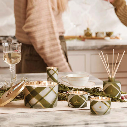 Thymes Frasier Fir Reed Diffuser Set – Includes Reeds, Fragrance Oil, and Frosted Glass Bottle – Fragrance Oil Diffuser – Room Fresheners – Luxury Home Decor – Green & Clear (Pine Needle, 4 fl oz)