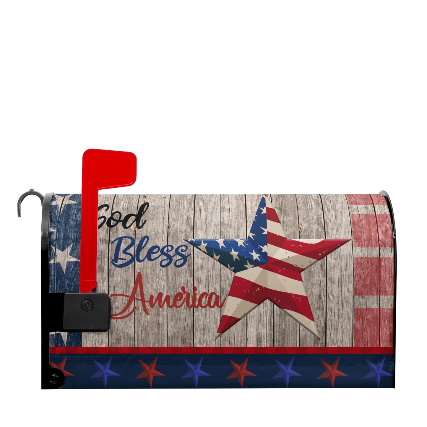 American Flag Patriotic Mailbox Cover Magnetic USA Independence Day Mailbox Cover Standard Size 25.5 x 21 4th of July Memorial Day Mailbox Wrap Post Letter Box Cover Decorative for Home Outdoor Garden