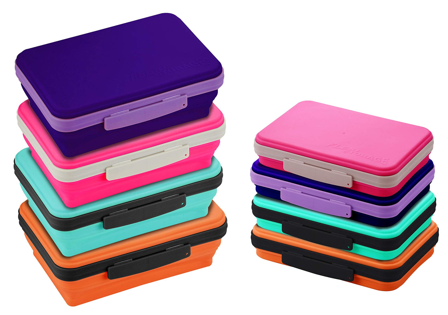 It's Academic Flexi Storage Box, Folding, Collapsible and Adjustable for Pencils, Supplies, and More, Purple (23135)
