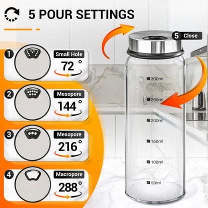 Segarty Spice Jars, 6 Pack 3 oz Spice Bottles with Shaker Lids, Glass Empty Storage Containers with Adjustable Stainless Steel Flow Top for Your Regularly Used Spices