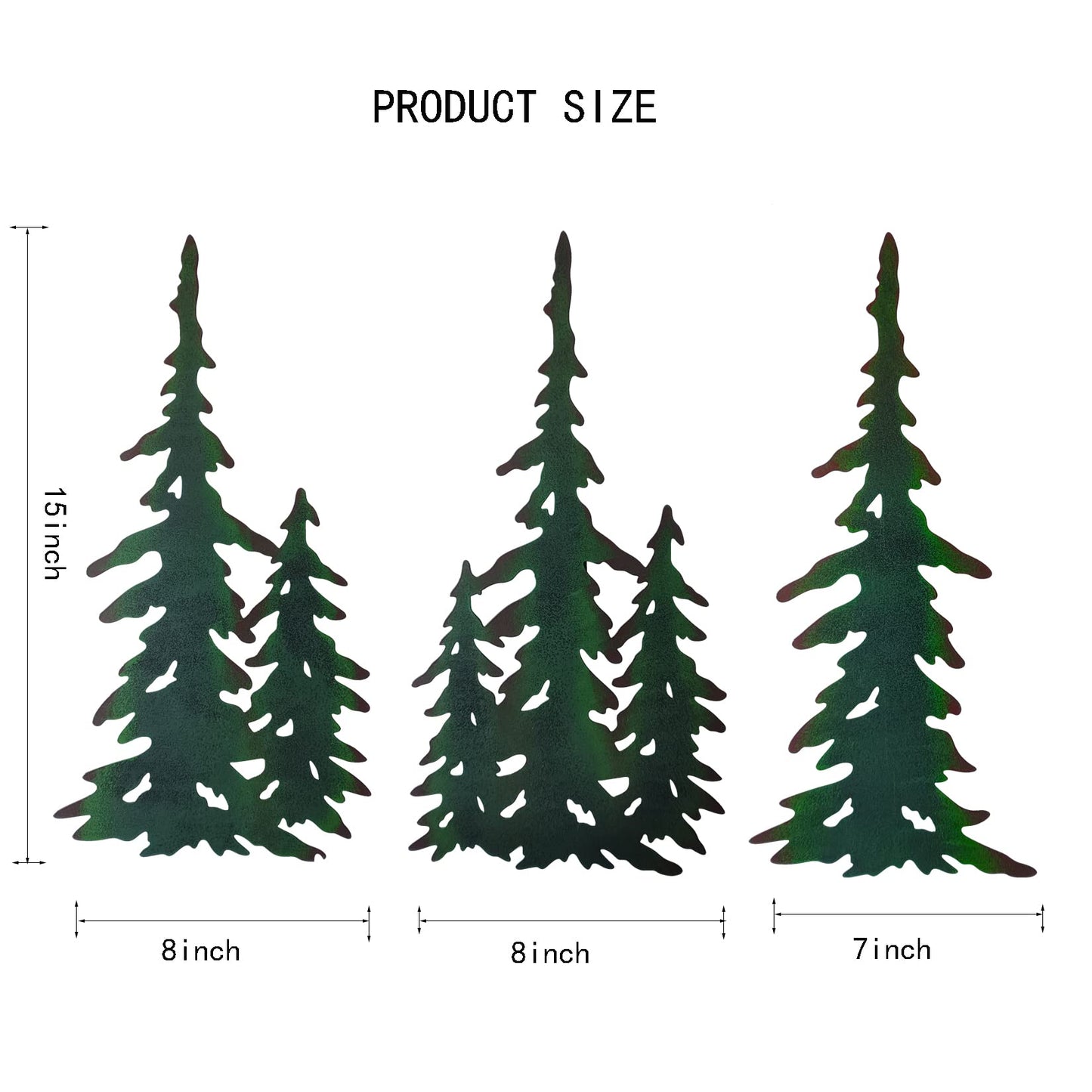 J-Fly Pine Wall Hanging Metal Christmas Tree Decor Outdoor Metal Wall Art Pine Wall Art Valentine Metal Art for living room Bedroom bathroom kitchen porch Valentine wall decor 15 Inch