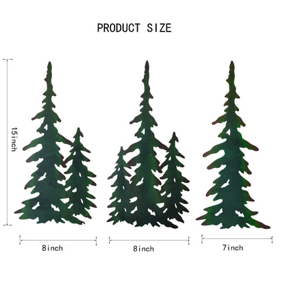 J-Fly Pine Wall Hanging Metal Christmas Tree Decor Outdoor Metal Wall Art Pine Wall Art Valentine Metal Art for living room Bedroom bathroom kitchen porch Valentine wall decor 15 Inch