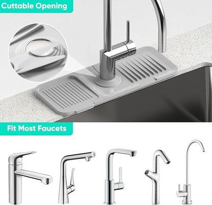 14.6'' Faucet Mat for Kitchen Sink Kitchen Sink Splash Guard Silicone Kitchen