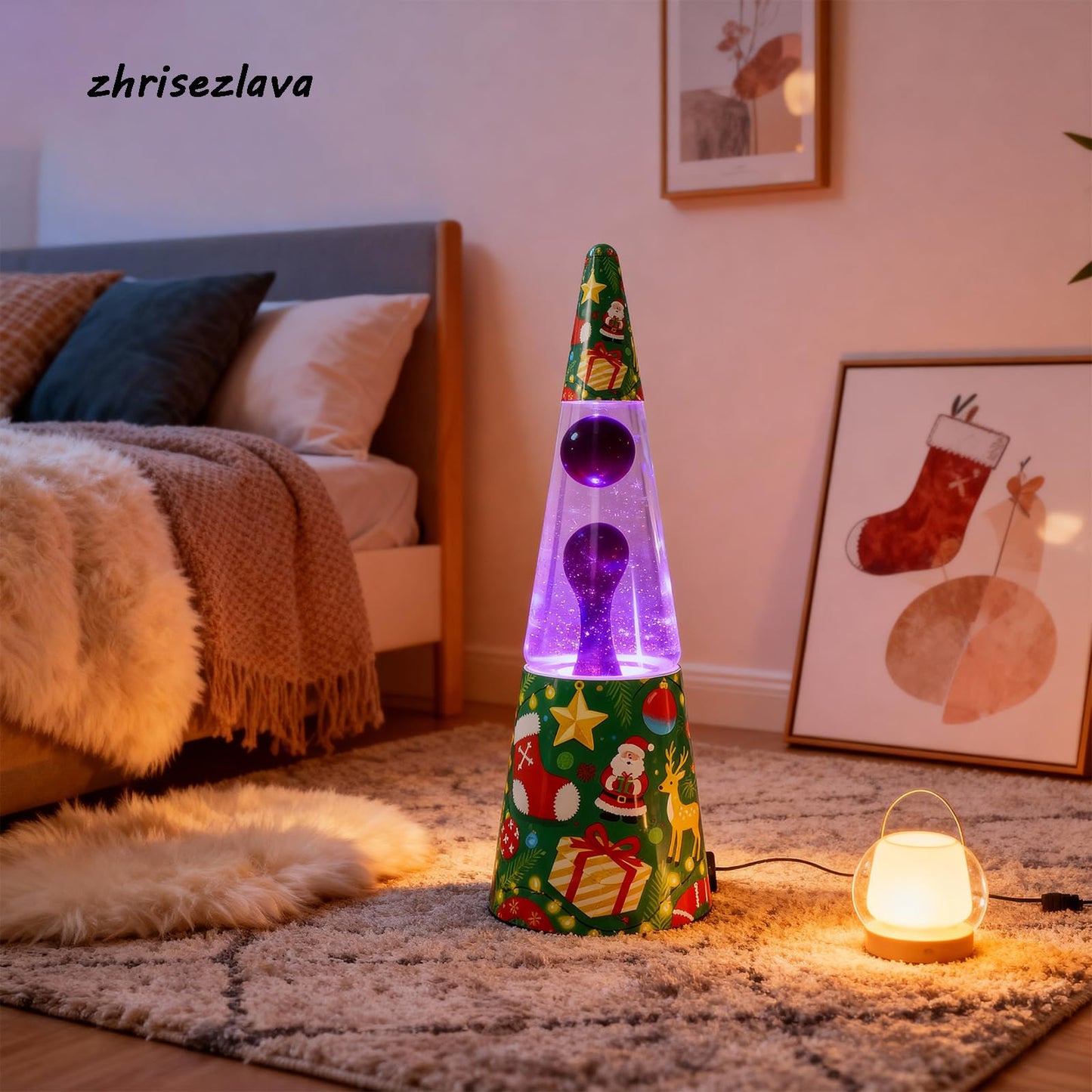 16inch Purple Liquid Motion Lamp, Flowing Relaxation Dynamic Lighting, Home Decor Serenity Entertainment Lamp, Meditation Night Light Home Decor, Gift for Adults and Children, Christmas Base.jzt