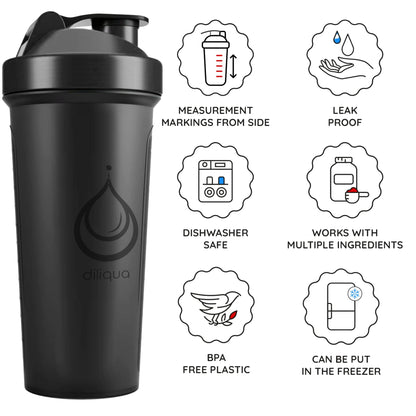 10 PACK, Shaker Bottles with Wire Whisks for Protein Mixes | Leakproof Blender Shaker Bottle Pack| BPA-Free & Dishwasher Safe | 5 Large 28-oz & 5 Small 20-oz shaker bottle | Shaker Cups for shakes