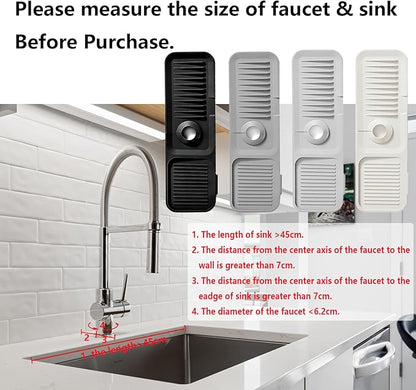 Kitchen Sink Splash Guard Silicone Faucet Handle Drip Catcher Tray Sink