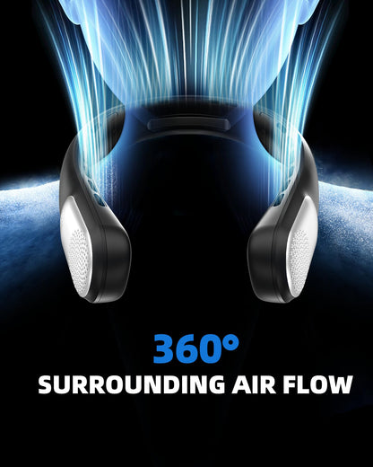 Neck Fan, Portable Personal Fan around Neck, 4000 mAh Battery Operated with LED Display, 3 Wind Speed, Fast Cooling, Ultra Quiet, USB Rechargeable Fan Men Women Outdoor Indoor