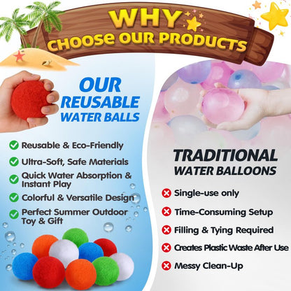 Reusable Water Balloons Set For Kids, 2 PCS Slingshot Launcher With 25 PCS Soft Balls, Outdoor Summer Water Toys For Pool Beach Backyard Water Game Fun, Birthday Party Gift For Boys Girls