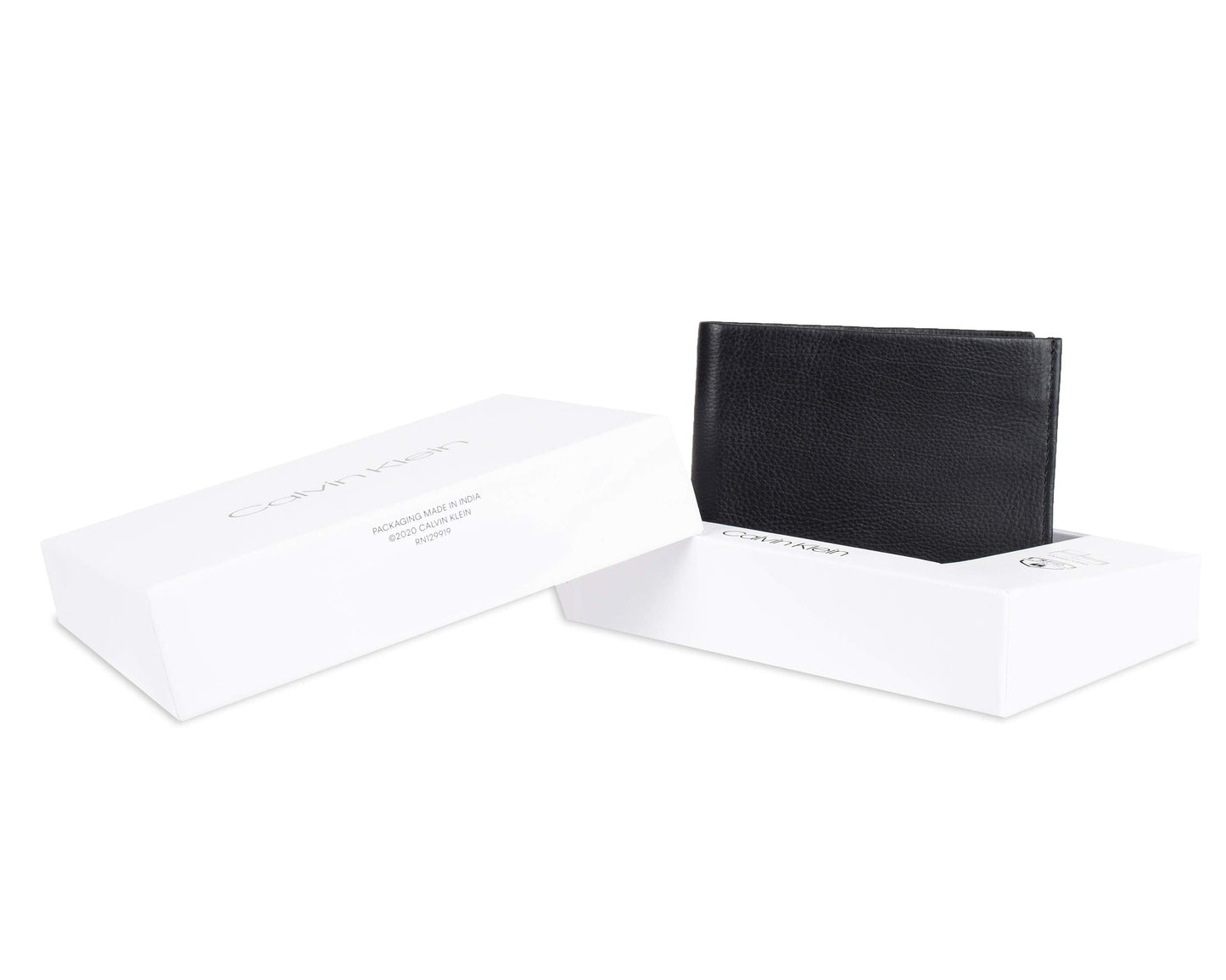 Calvin Klein mens RFID Leather Minimalist Bifold Wallet With ID Window Black Passcase