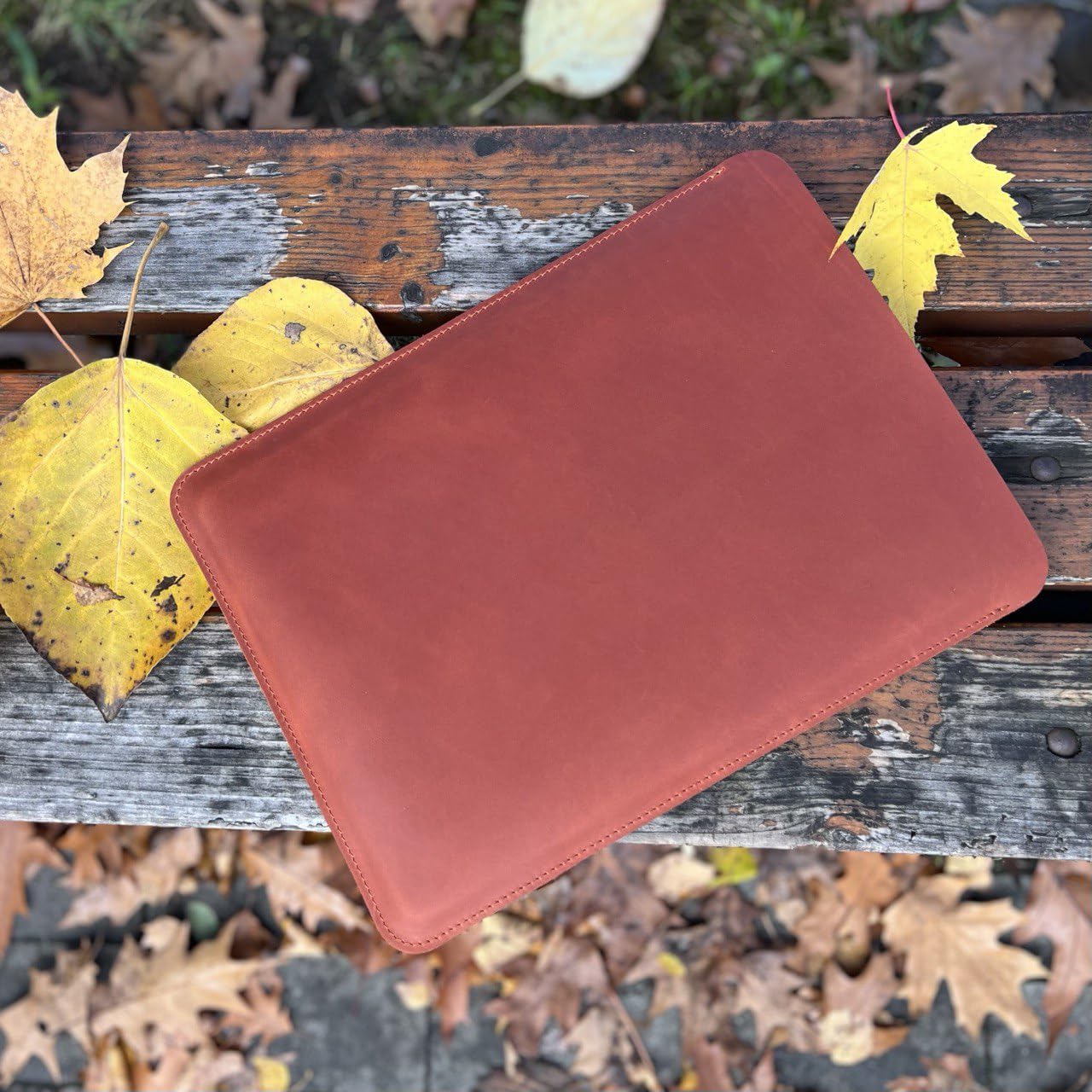 Aartedesign Genuine Leather Sleeve for MacBook 14 Pro 2021-2026 14 Inch M1 M2 M3 M4 Pro/Max A2442 A2779 Case Soft Handmade for Mac 14 Carrying Bag (Vertical, Vintage Cognac)