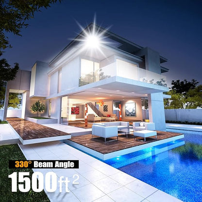 STASUN 150W 15000lm Dimmable LED Flood Light Outdoor, Flying Series Pro - 3 Panel 330° Lighting Angle, 6000K, IP66 Exterior Floodlights for Backyard, Stadium, Arena, Court, Commercial, Parking Lot