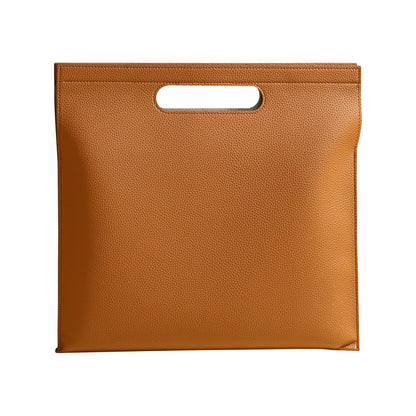 Premium PU Leather Waterproof File Folder & File Jackets & File Pockets Easy to Clean Document Organizer, Multi-Color Options, 13.34x12.56in, Ideal for Students & Professionals(Brown)
