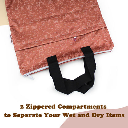 Mama Koala Diaper Pods, Portable Washable Reusable Baby Cloth Diapers Bags, 2pcs Medium Size for Travel Beach Laundry Pool Gym Yoga (W008L)