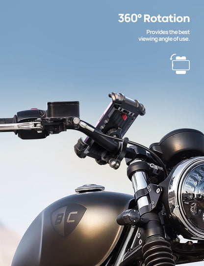Lamicall Bike Phone Holder, Motorcycle Mount - Motorcycle Phone Holder, Handlebar Cell Phone Clamp, E-Bike Scooter Phone Clip for iPhone 17 Air Pro Max, 16 15 Plus, S20, 4.7 to 6.8" Smartphones