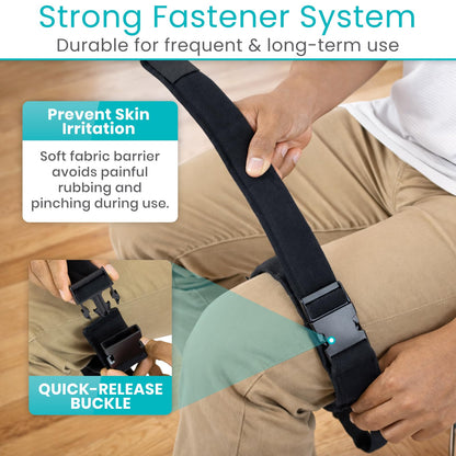 Vive Thigh Lifter Strap (2 Pack) - Pull Up Assistance Band - Medical Equipment Padded Wrist Tool For Leg Movement - Transfer Device For Limited Mobility, Knee Recovery - For Elderly, Senior & Disabled
