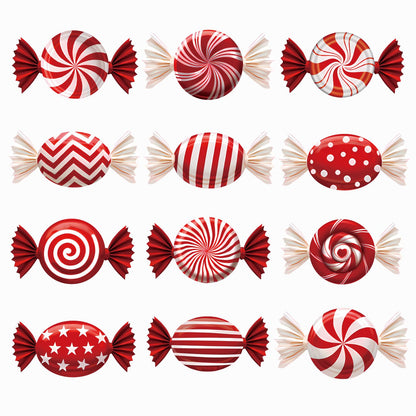 B‌oGlowHaven 12ct Candy Christmas outdoor Decorations‌ Birthday Decorations Waterproof Corrugated Cardboard Yard Signs with 24 Plastic Stakes 17 inch Holiday Pathway Decor for Garden Walkway and Party