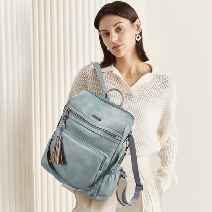 CLUCI Backpack Purse for Women Travel Leather Large Women Backpack Fashion Designer Lady Shoulder Bags with Tassel