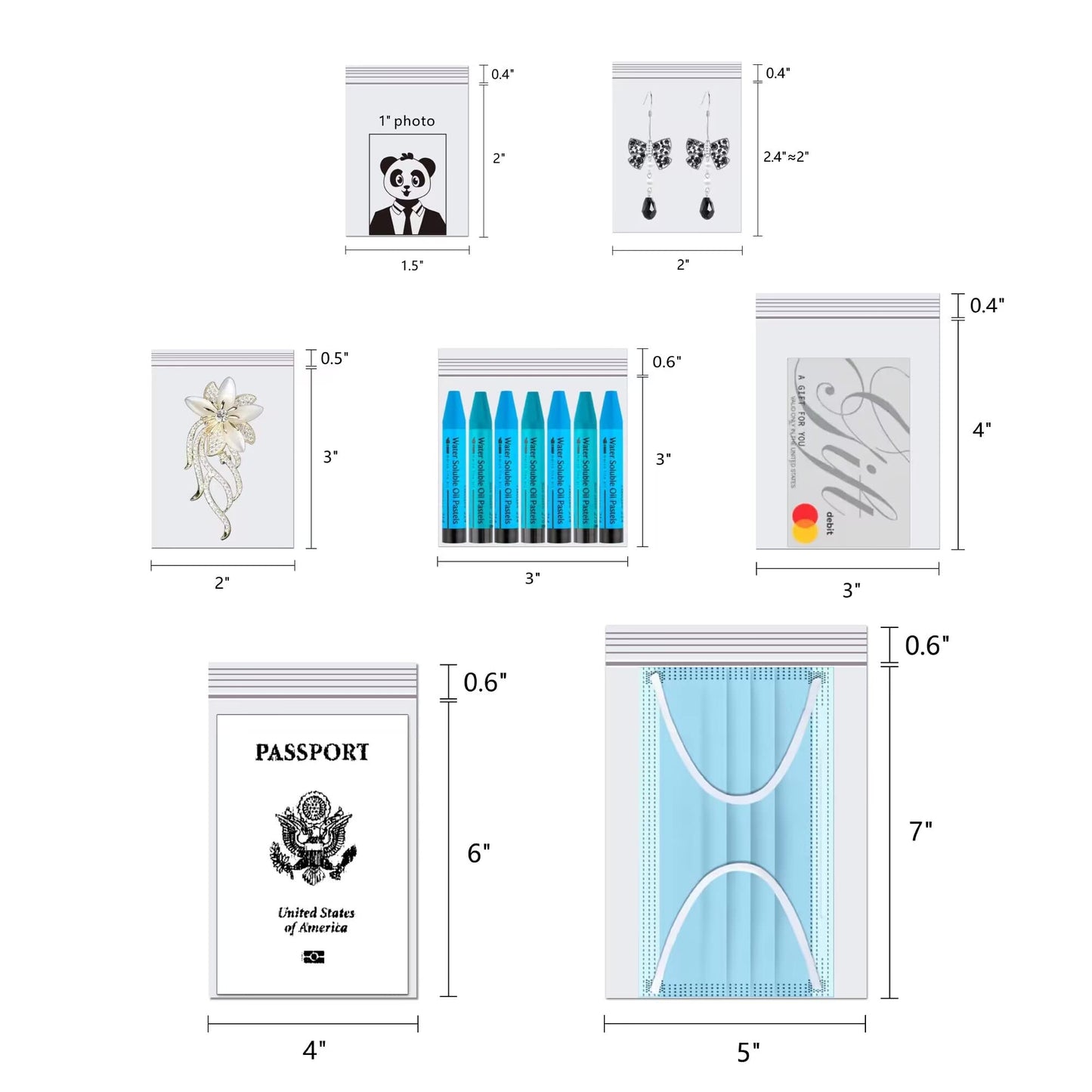 11" x 14" Clear Poly Zipper Bags 100pcs Large Zip Plastic Poly Bags Clear Reclosable Storage Bags 2 Mil for Storage Packaging Shipping Clothing T-Shirt Prints Gifts Travel (12 Sizes to Choose from)