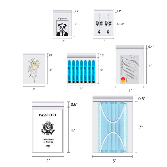 11" x 14" Clear Poly Zipper Bags 100pcs Large Zip Plastic Poly Bags Clear Reclosable Storage Bags 2 Mil for Storage Packaging Shipping Clothing T-Shirt Prints Gifts Travel (12 Sizes to Choose from)